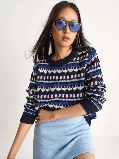 Bianco Lucci Pull-over 'Pullover' en S-M en bleu marine, Vue avec produit