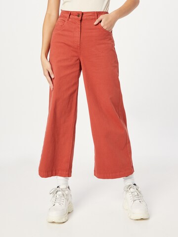 Blutsgeschwister Wide leg Broek in Bruin: voorkant