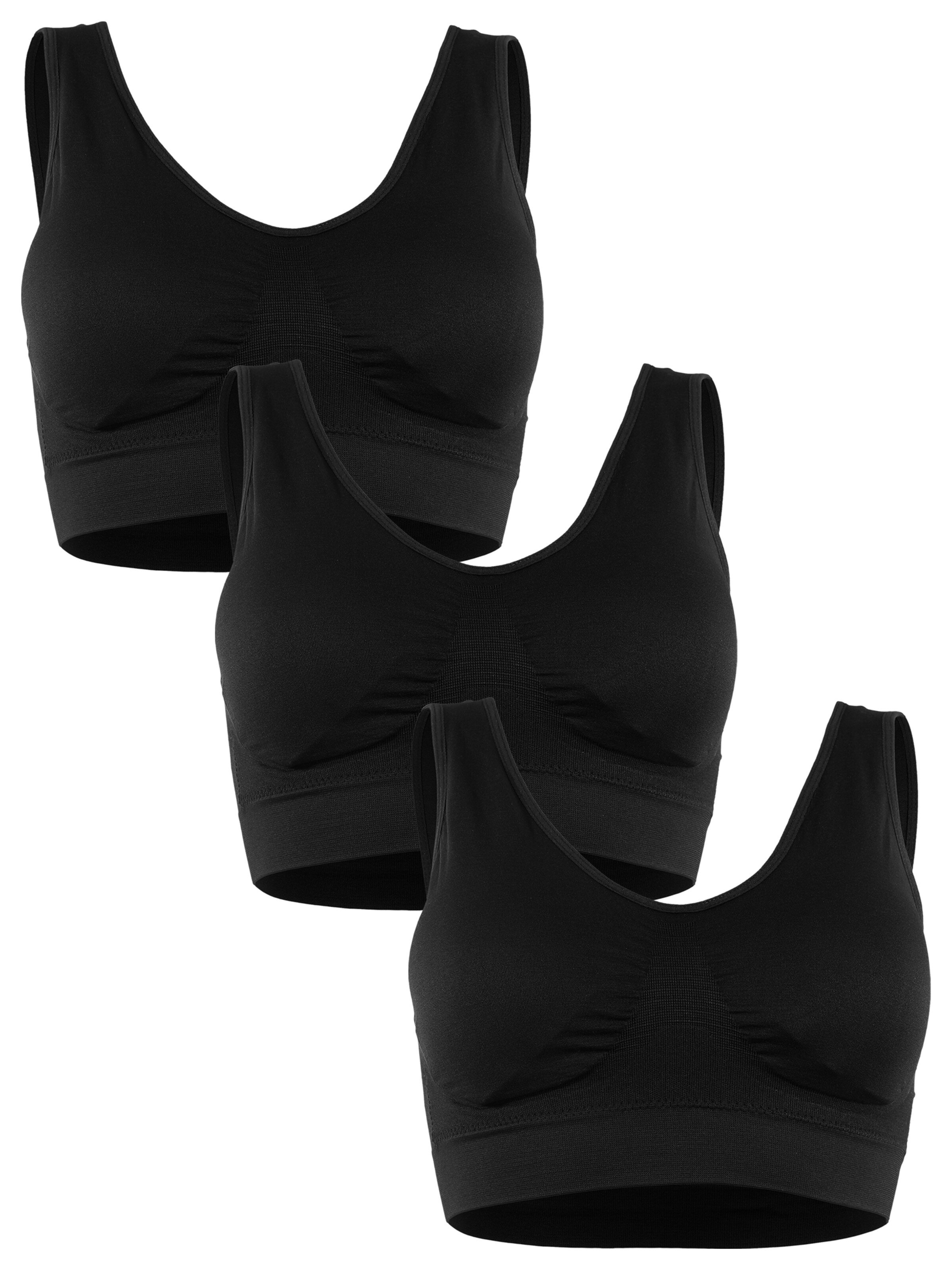 Fabio Farini Medium Support Sports Bra in Black: front