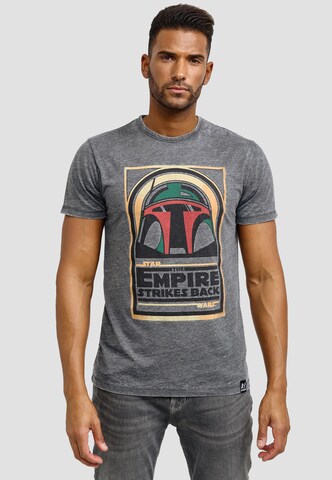 Recovered Shirt 'Star Wars Boba Fett Empire Strikes Back' in Grey: front