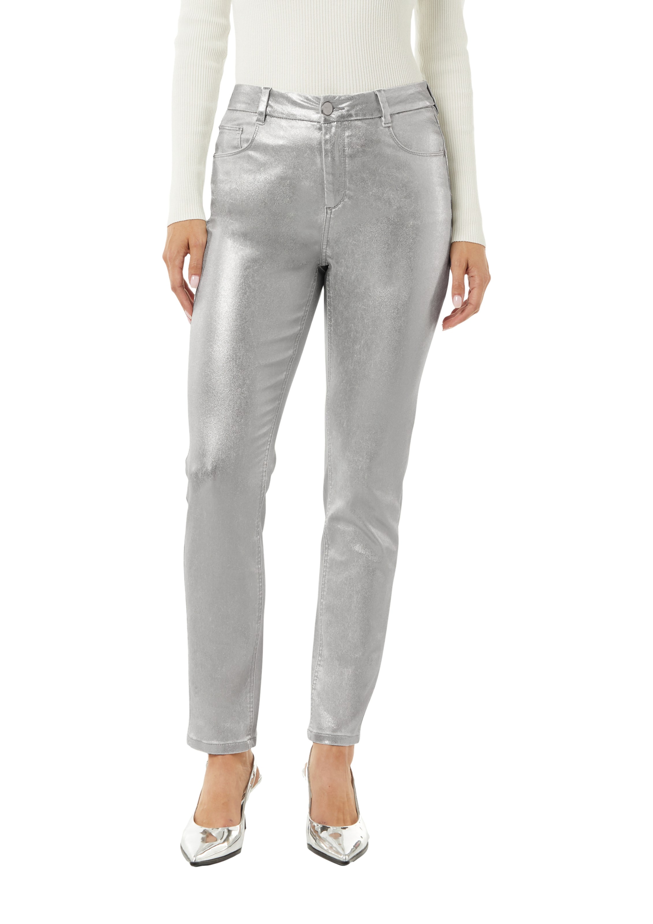 COMMA Regular Hose in Silber: Vorderseite