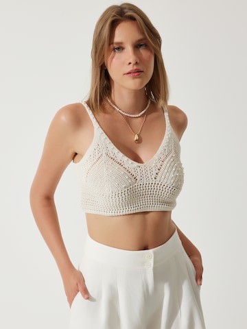 Happiness İstanbul Kootud topp, värv beež: eest vaates