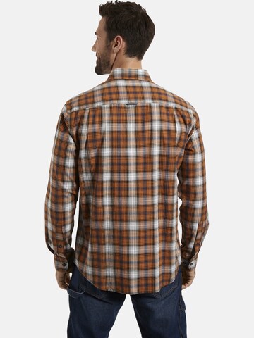 Jan Vanderstorm Comfort fit Button Up Shirt 'Gyrth' in Orange