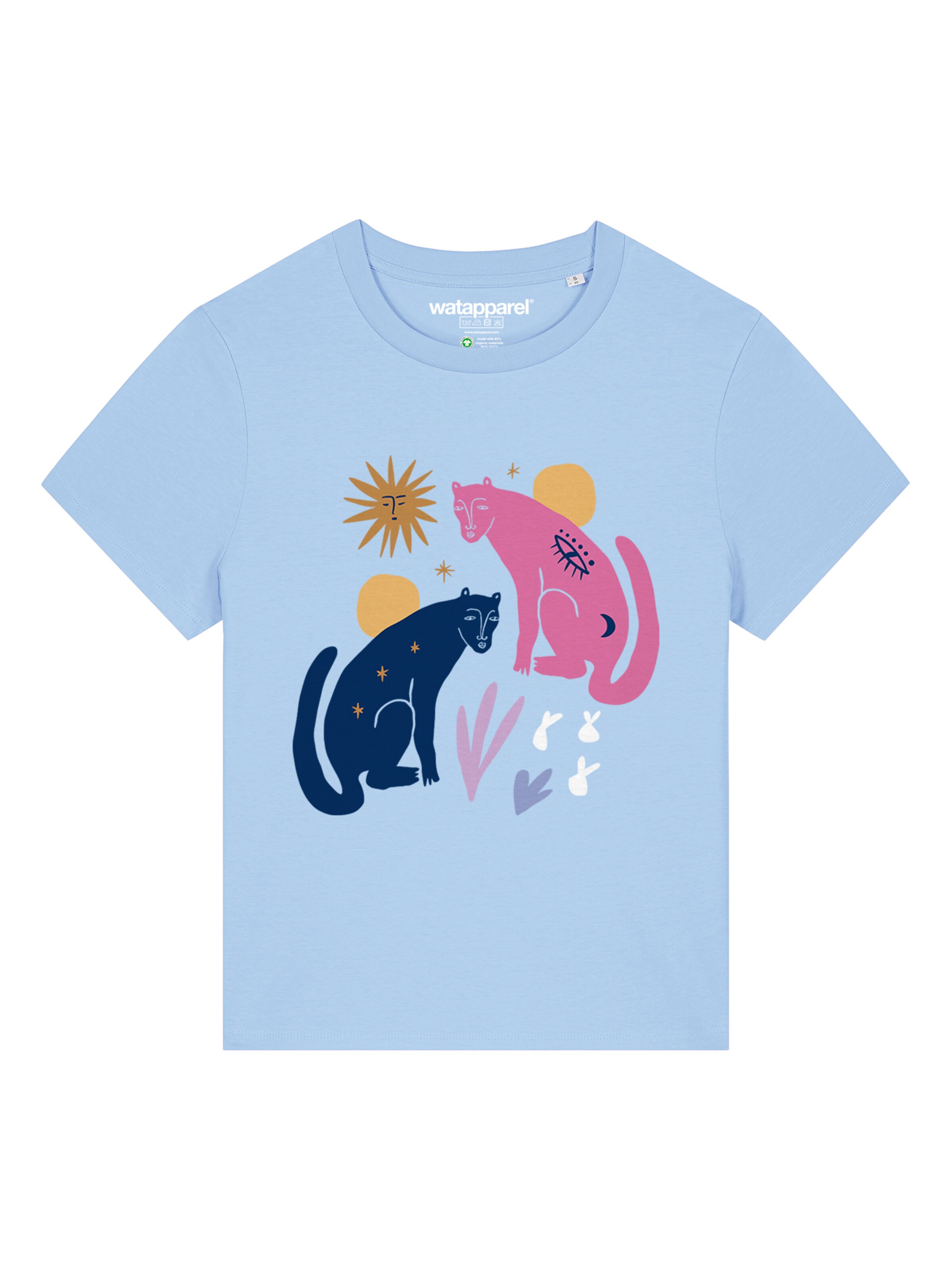 Watapparel T-Shirt 'Love and flex' in Blau: Vorderseite