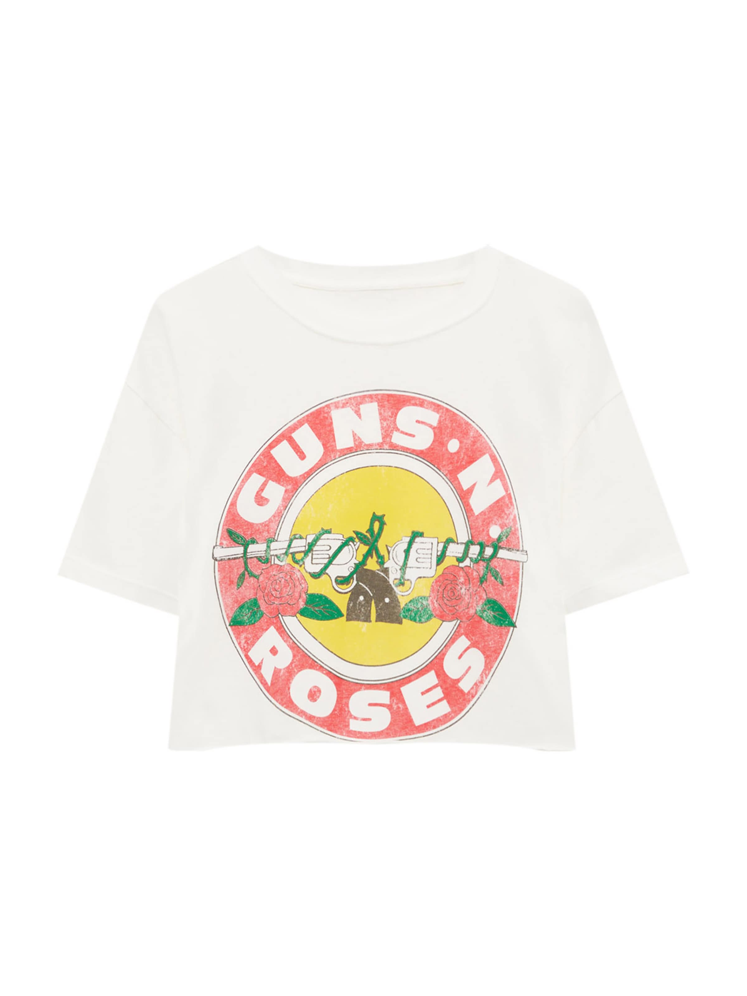 T-shirt Pull&Bear en blanc : devant