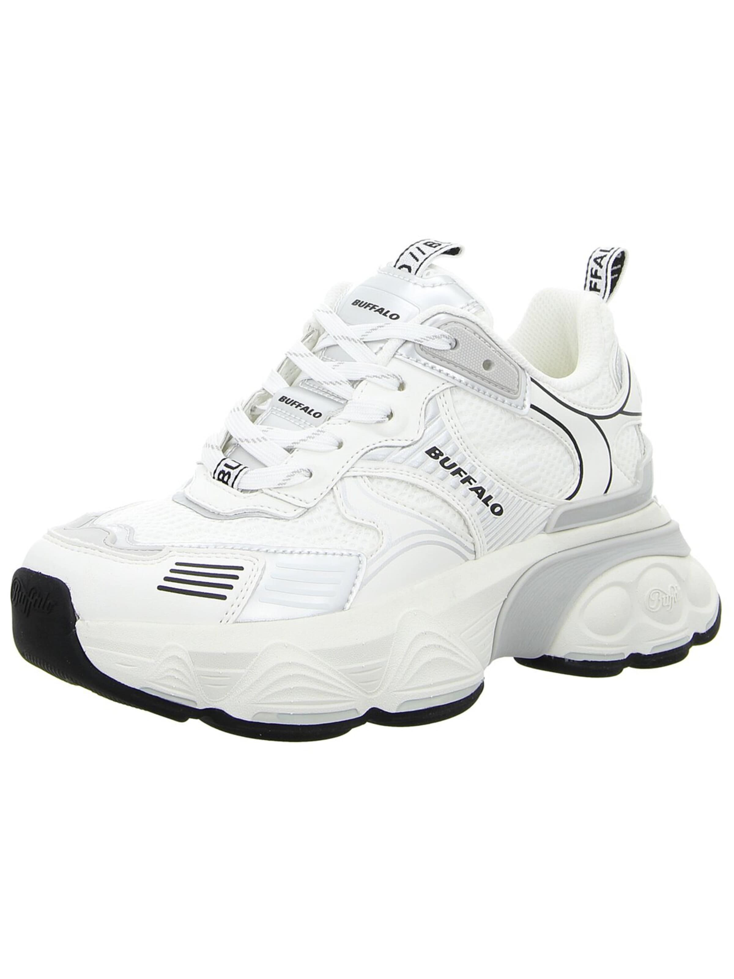 BUFFALO Sportlicher Schnürschuh 'Damen Sneaker 1636347 Kunststoff/Synthetik in weiß'‌‌‌‌‌‌‌‌ in Weiß: Vorderseite