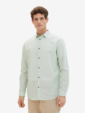 TOM TAILOR Regular fit Button Up Shirt in Green: front