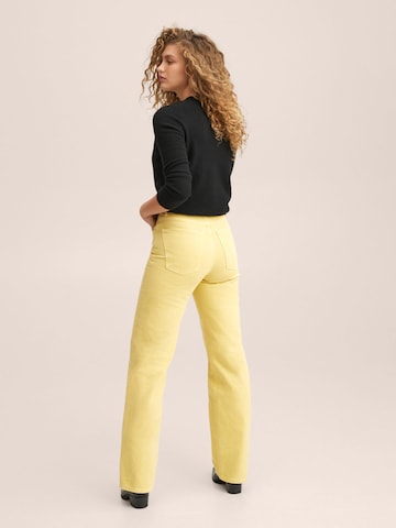 MANGO Wide leg Jeans 'Kaia' in Yellow