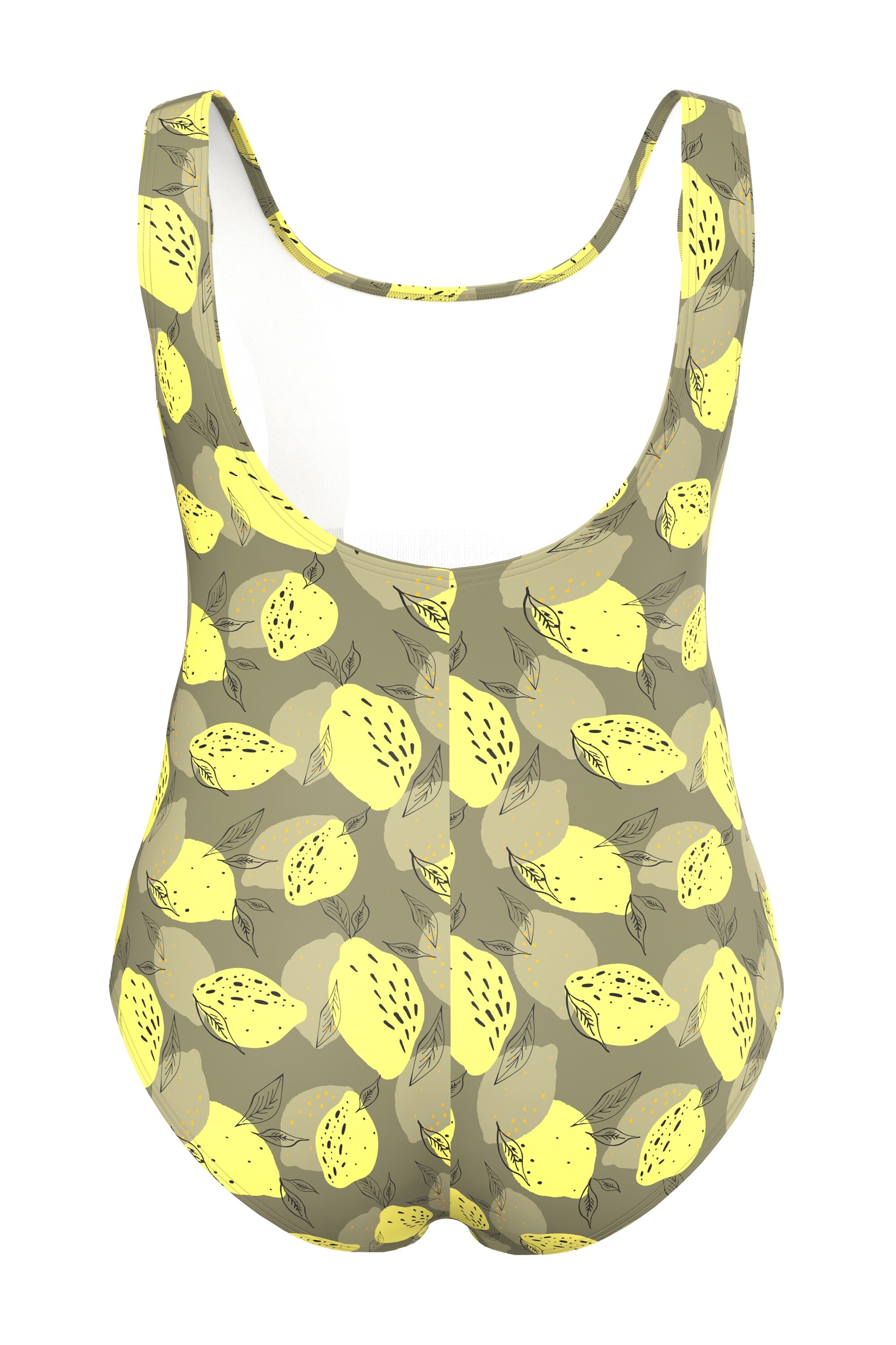 Ulla Popken Bustier Badeanzug in Grün