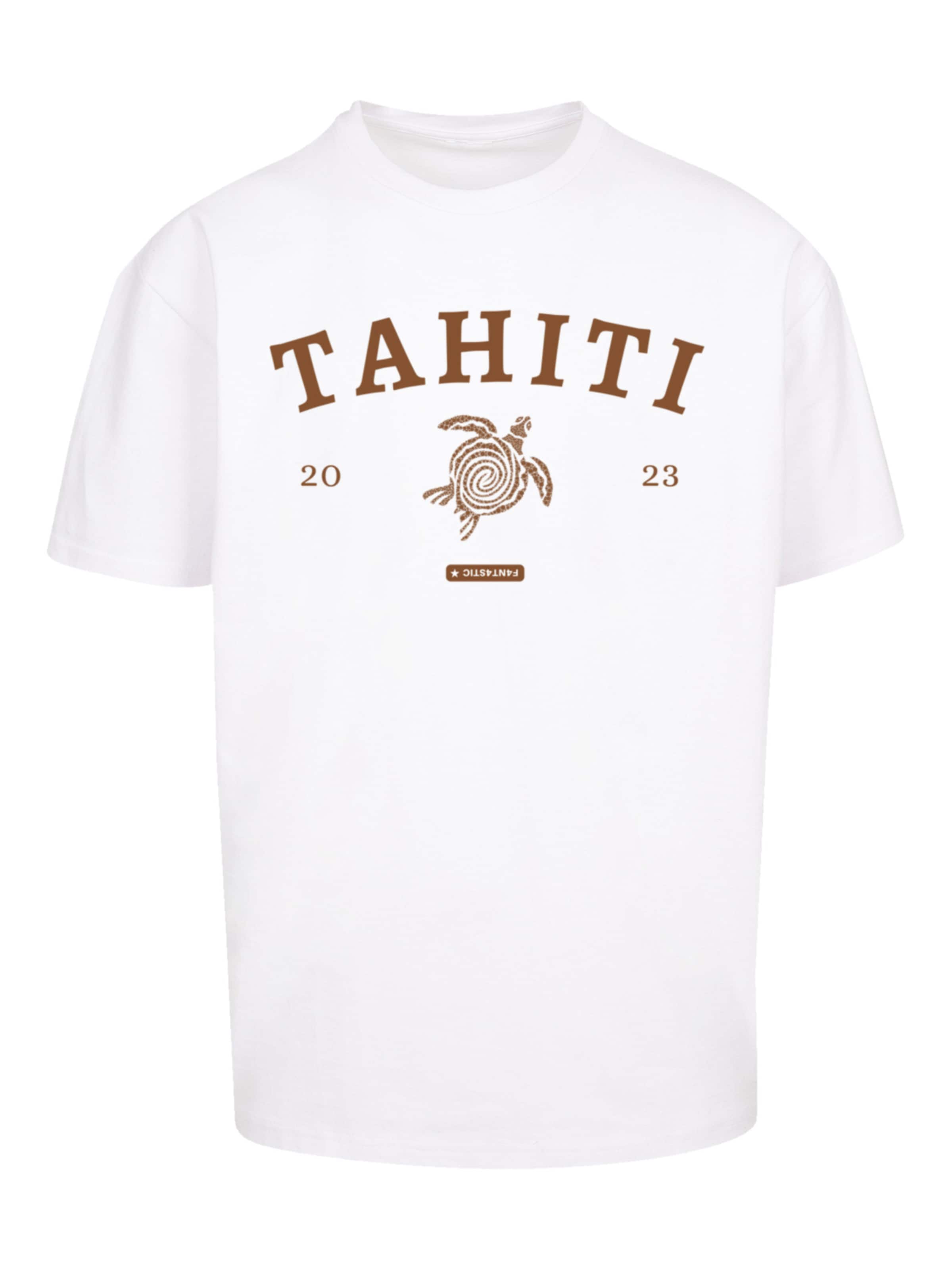 T-Shirt 'Tahiti' F4NT4STIC en blanc : devant
