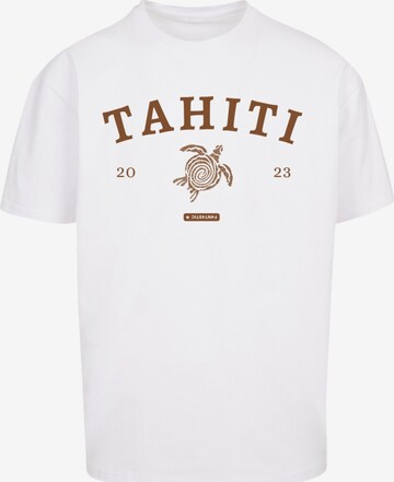 T-Shirt 'Tahiti' F4NT4STIC en blanc : devant