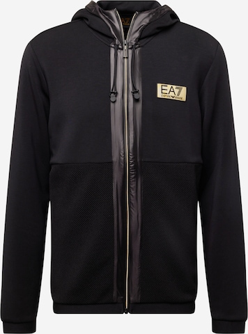 EA7 Emporio Armani Bluza rozpinana w kolorze czarny: przód