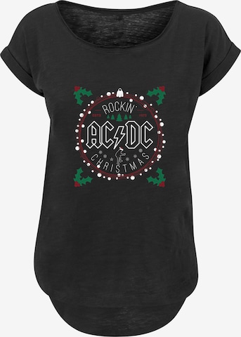 T-shirt 'ACDC Rockin Christmas' F4NT4STIC en noir : devant