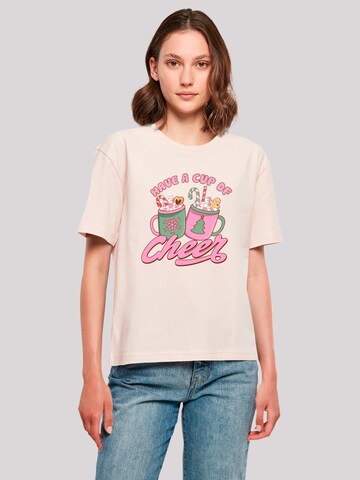 F4NT4STIC Shirt 'Have a Cup of Cheer Christmas Holiday' in Pink: front
