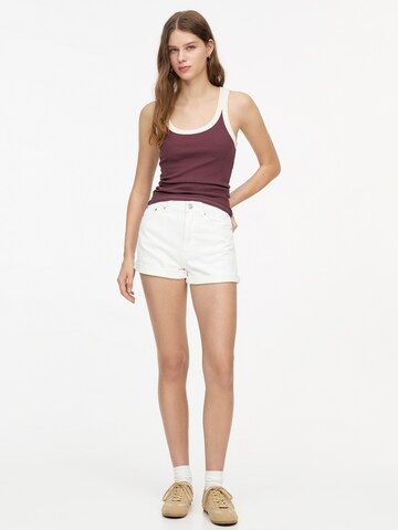 Pull&Bear Normální Džíny – bílá