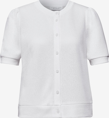 Street One Studio Knit Cardigan in White: front