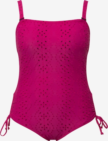 Ulla Popken T-shirt Swimsuit in Pink: front