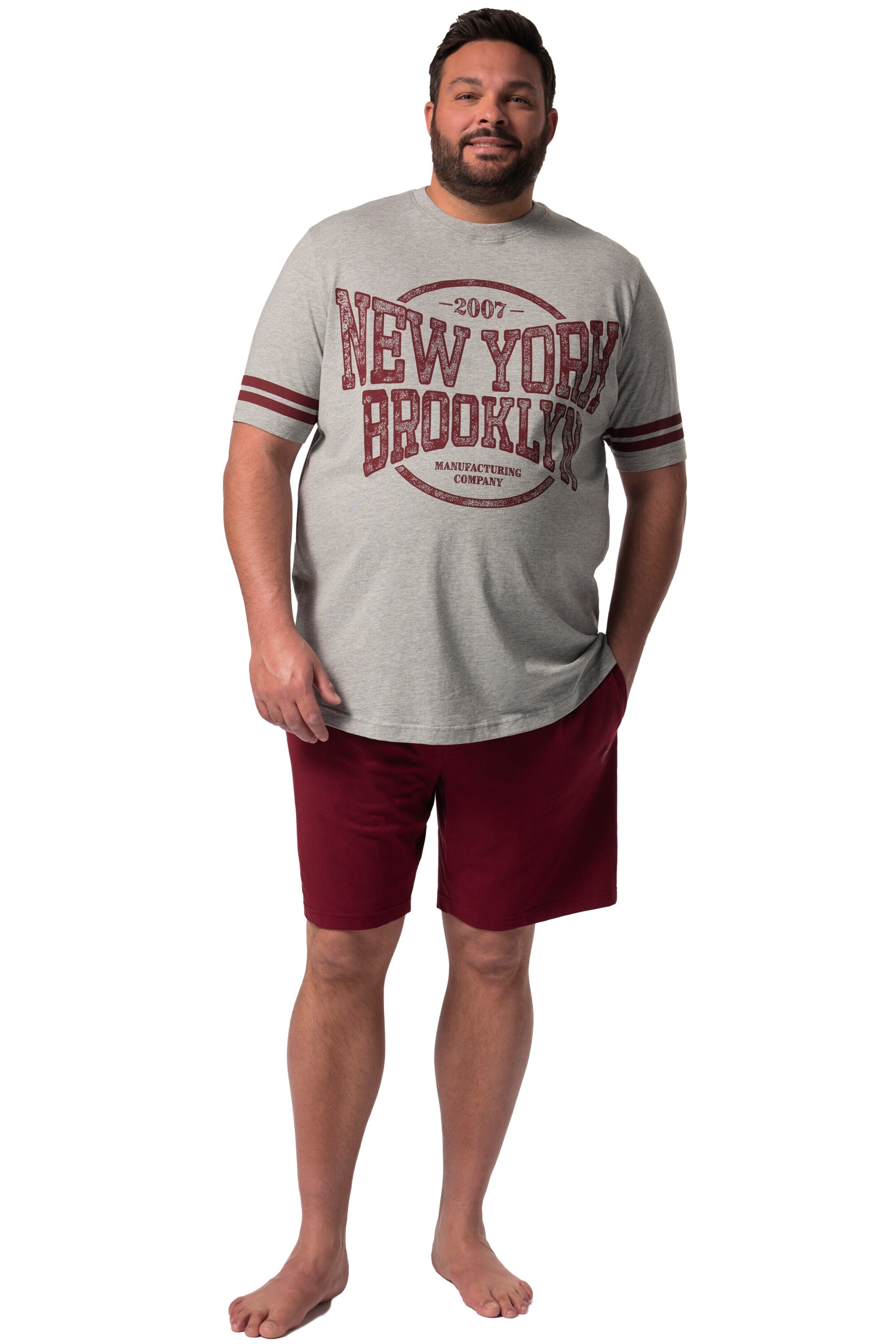 Men Plus Pajamas long in Red: front