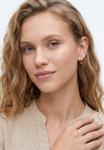 Boucles d'oreilles Gaya en rouge : devant