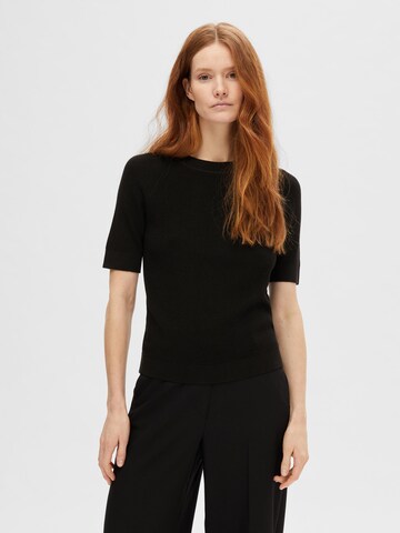 Pull-over ' ELINNA' SELECTED FEMME en noir : devant