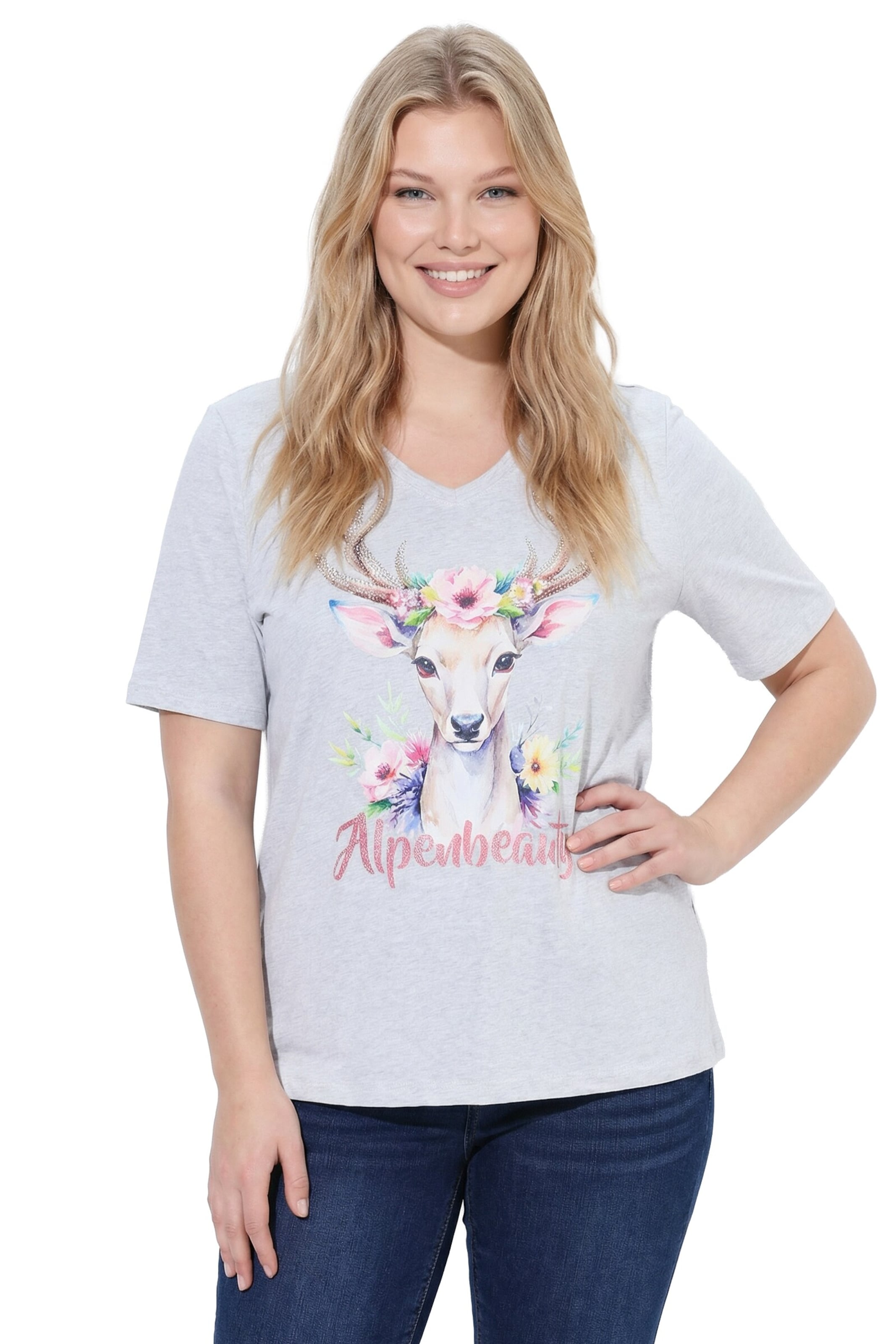 Ulla Popken Shirt in Grijs: voorkant