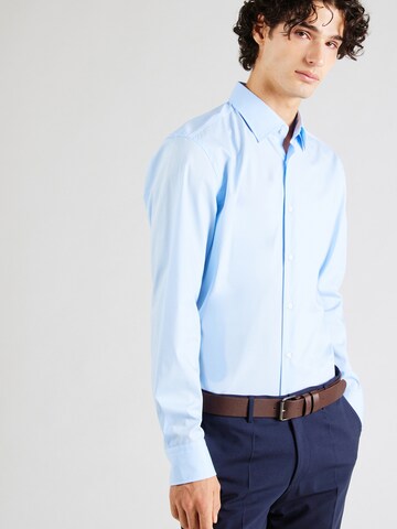 BOSS Slim fit Button Up Shirt 'H-Hank' in Blue: front