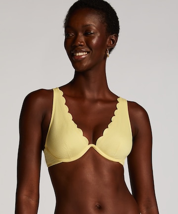 Hunkemöller Triangle Bikini Top in Yellow: front