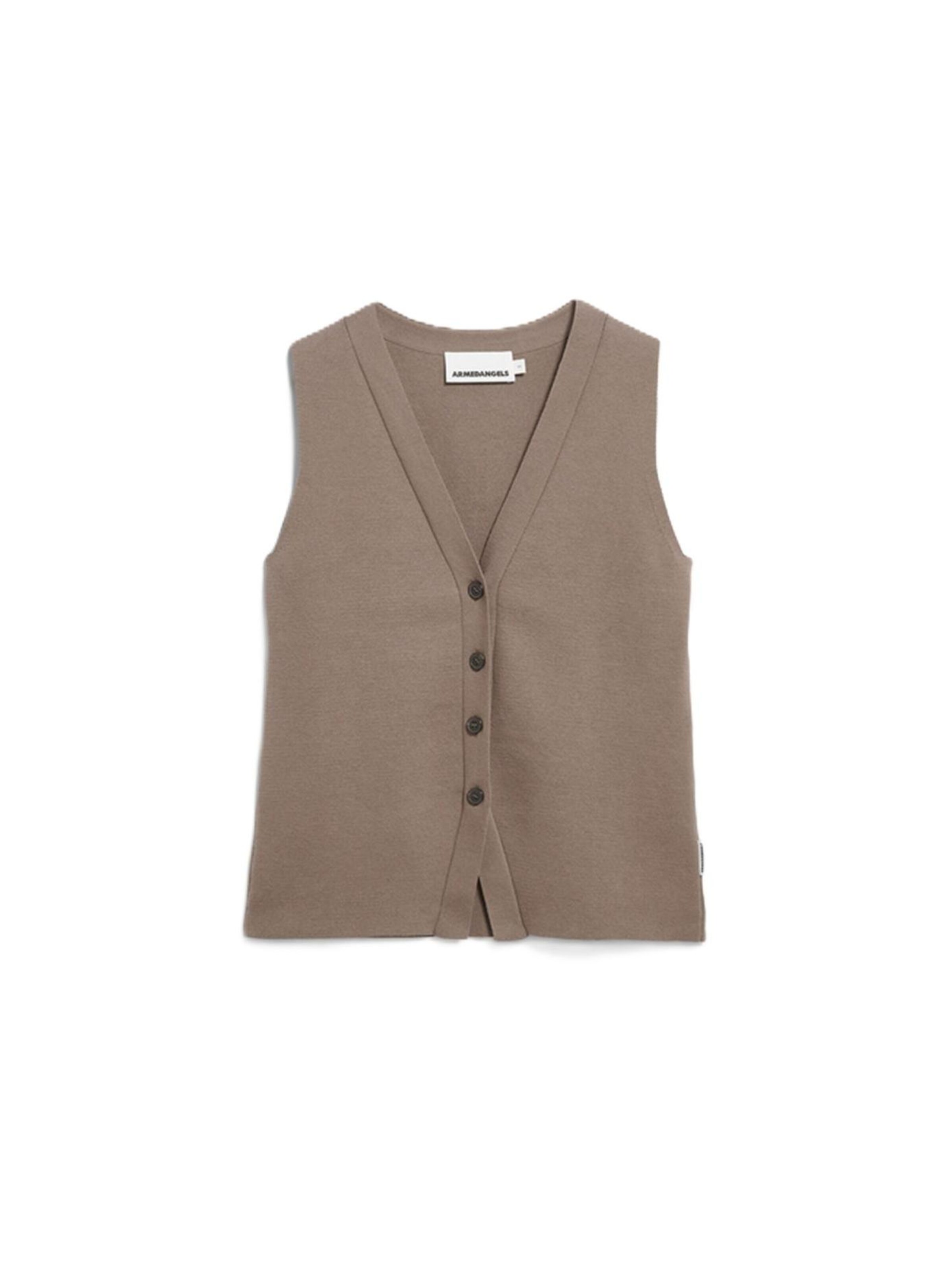 ARMEDANGELS Strickweste‌‌‌‌‌‌ in Braun: Vorderseite