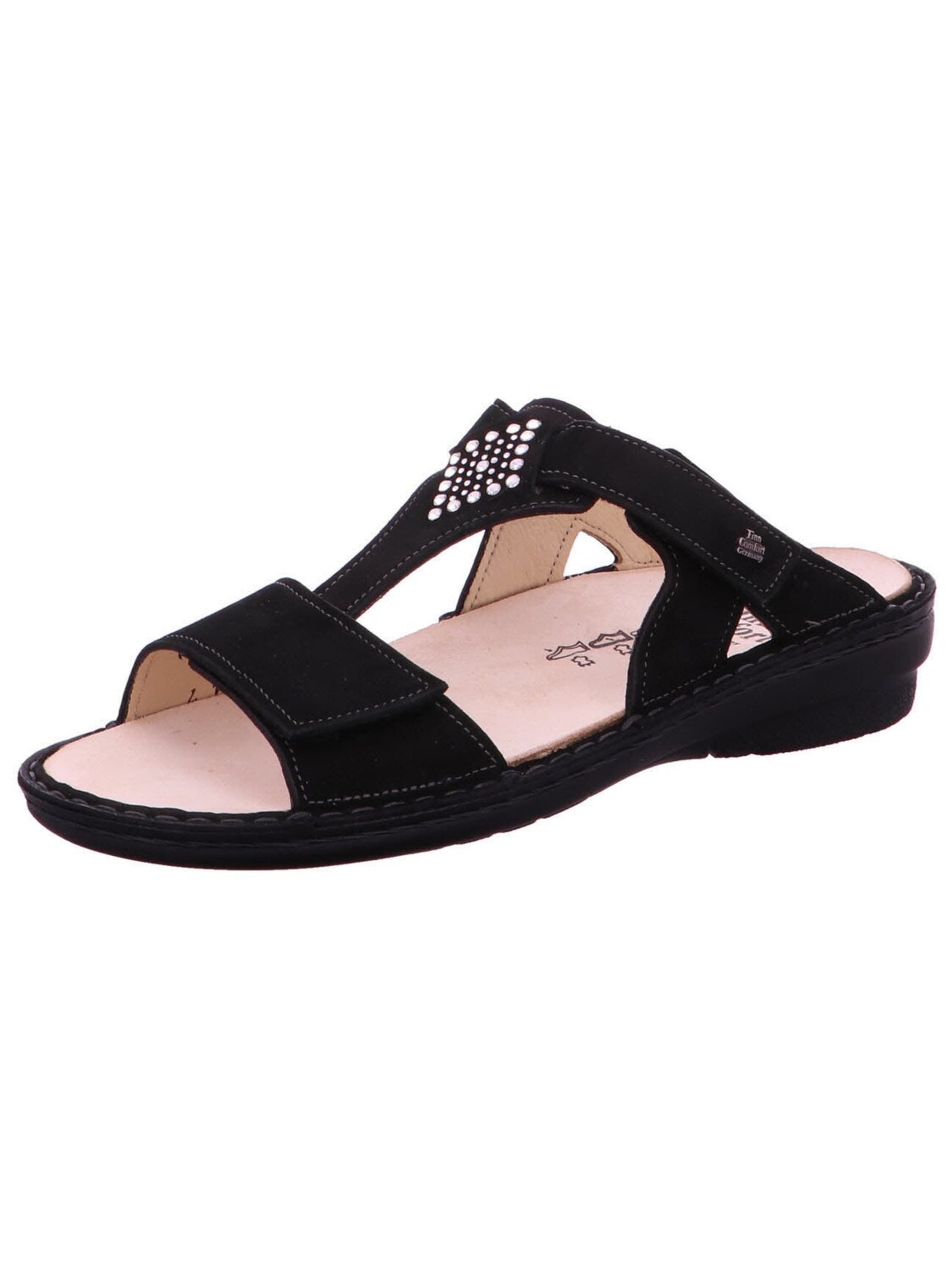 Finn Comfort - Zapatos abiertos 'Pantolette Damen 02806 007099 Echtleder in schwarz' en negro: frente