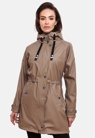 NAVAHOO Raincoat 'Rainy Flower' in Beige: front