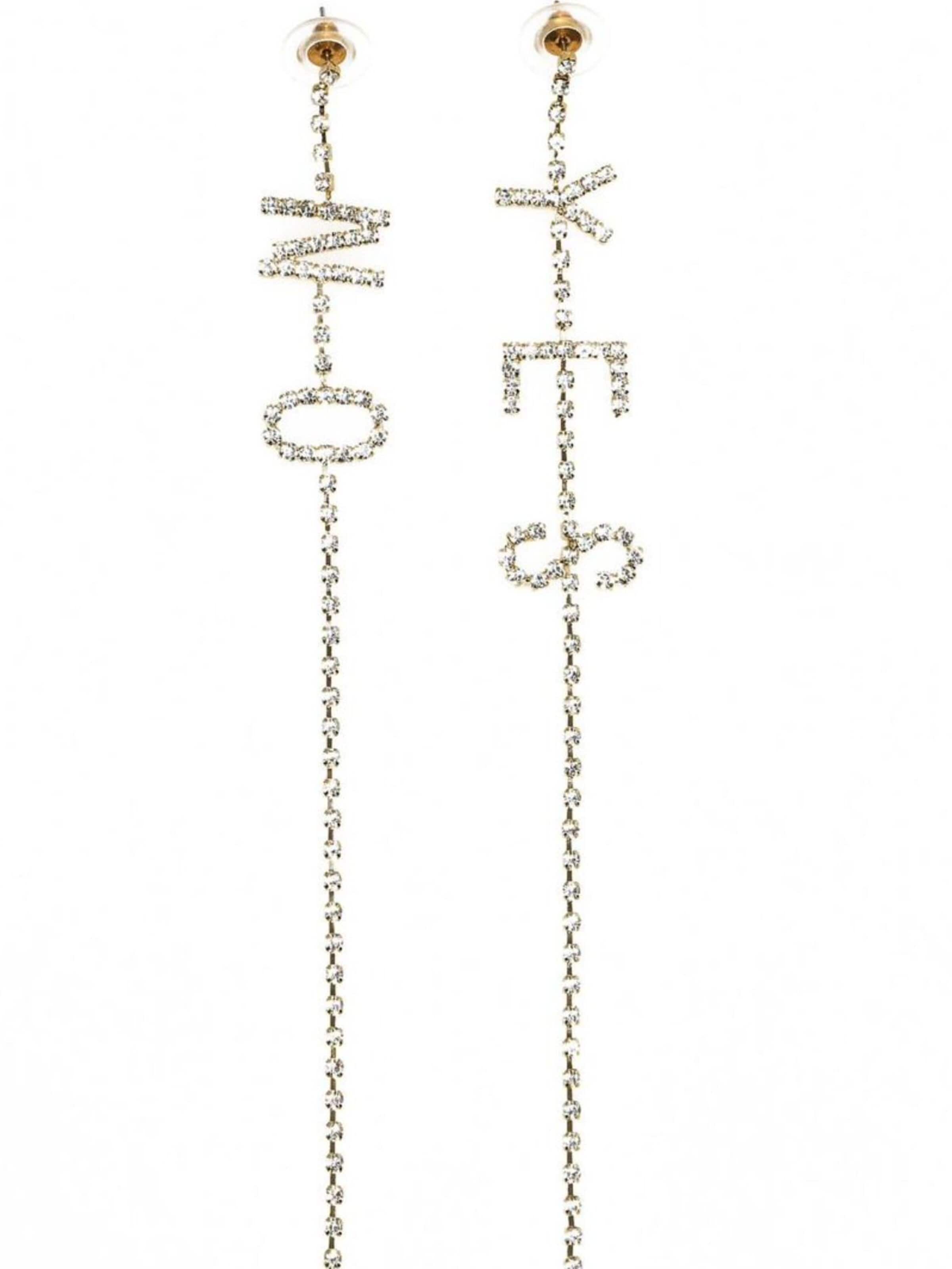 Addicted2 Uhani 'Yes & No orecchini placcati oro con strass' | zlata barva
