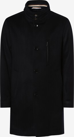 BOSS Black Between-Seasons Coat in Blue: front