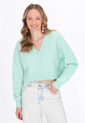 MYMO Knit cardigan 'Young Fashion' in Green: front