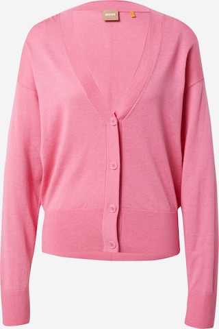 BOSS Orange Knit Cardigan 'Fedasa' in Pink: front