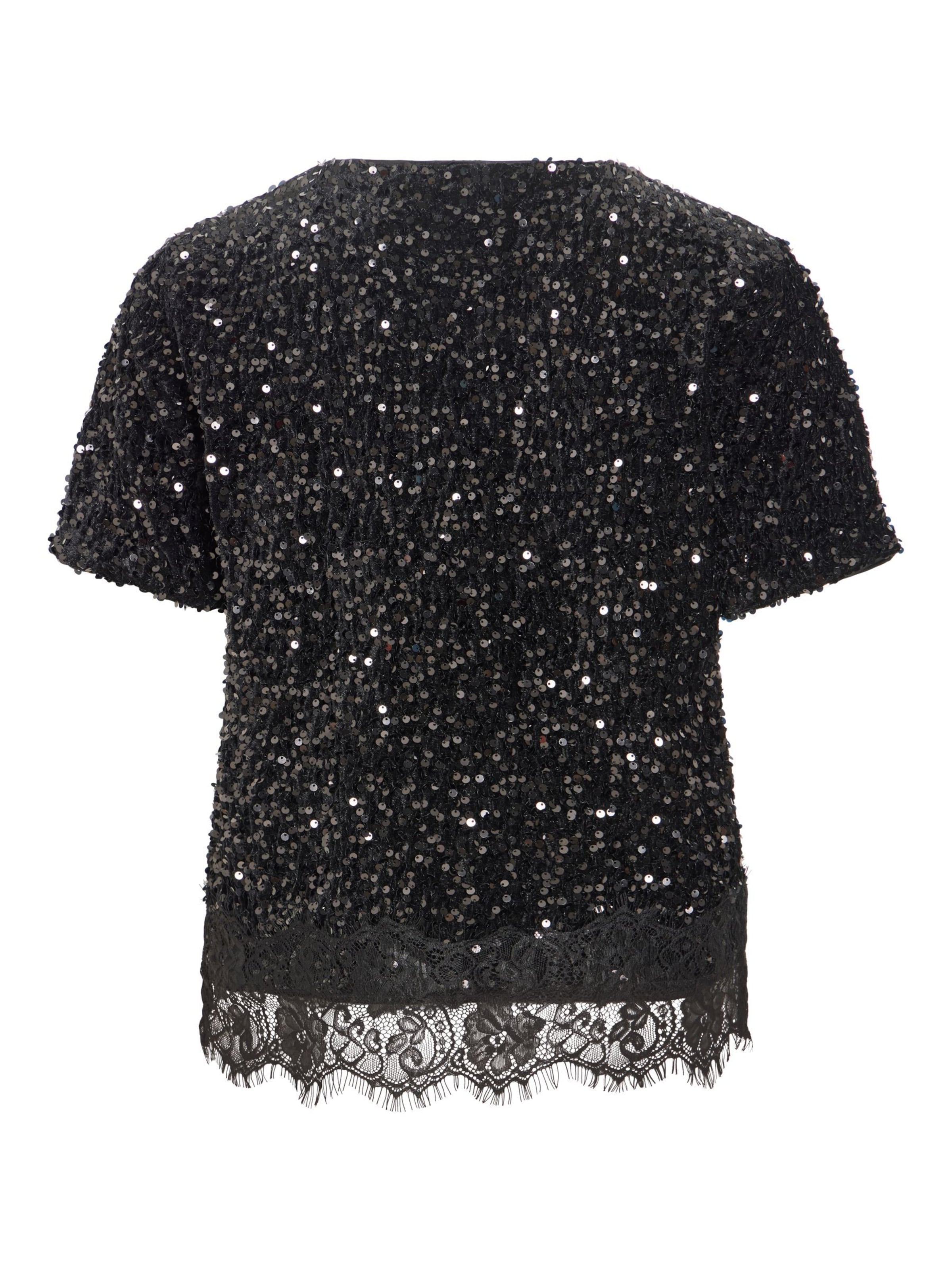VILA Top 'BELIEVE' in Zwart