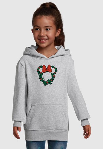 ABSOLUTE CULT Sweatshirt 'Minnie Mouse - Xmas Wreath' in Grau: Vorderseite