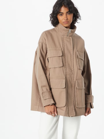 Monki Between-Season Jacket in Brown: front