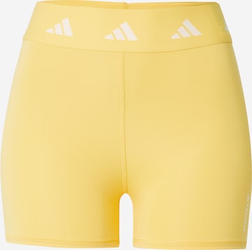 ADIDAS PERFORMANCE - Skinny Pantalón deportivo en amarillo: frente