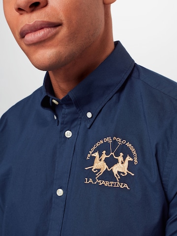 La Martina Slim fit Button Up Shirt in Blue