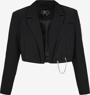 Blazer di faina in nero: frontale