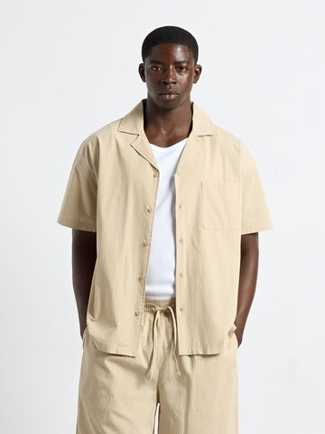 Burocs Regular Fit Hemd‌‌‌‌‌ in Beige: Vorderseite