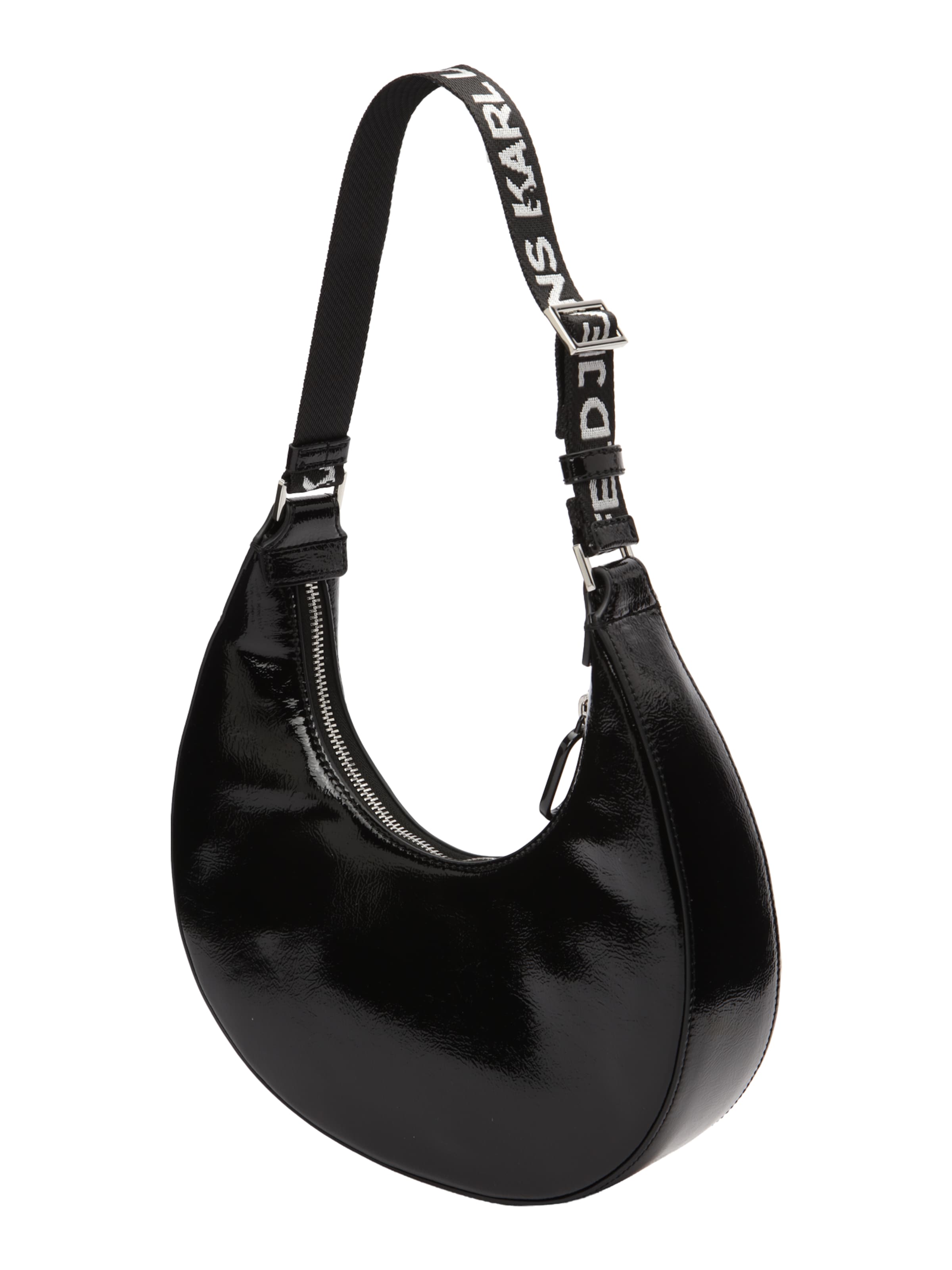 KARL LAGERFELD JEANS Schoudertas 'GLOSSY' in Zwart