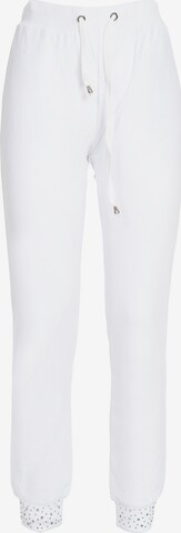 Influencer Tapered Trousers in White: front