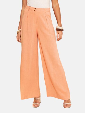 Wide Leg Pantalon à pince love & roses en orange : devant