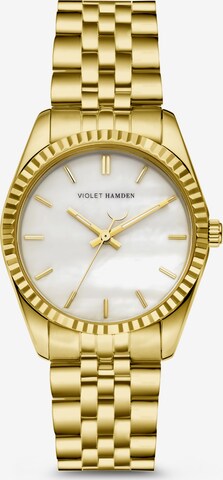Violet Hamden Analog Watch in Gold: front