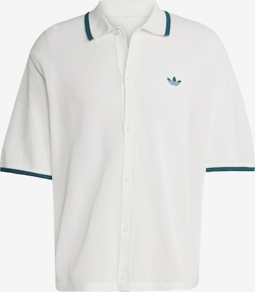 balts ADIDAS ORIGINALS Komforta piegriezums Krekls 'Button Down Knitted': no priekšpuses