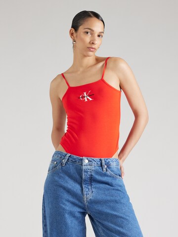 Shirtbody Calvin Klein Jeans en rouge : devant