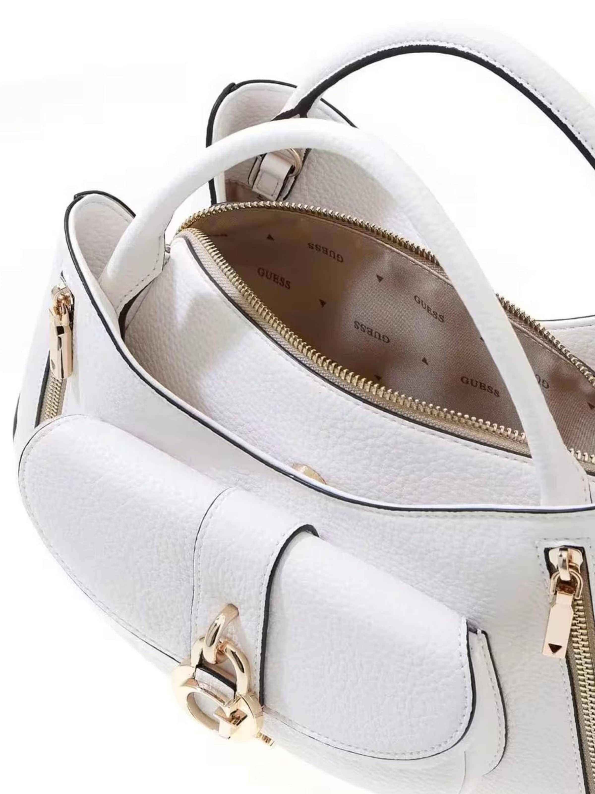 GUESS - Mala de ombro 'Guess Sac Bandoulière Cordelia Logo Luxury White' em branco