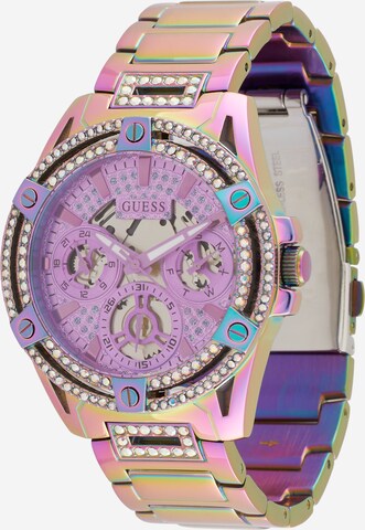 GUESS Analogové hodinky – fialová: přední strana