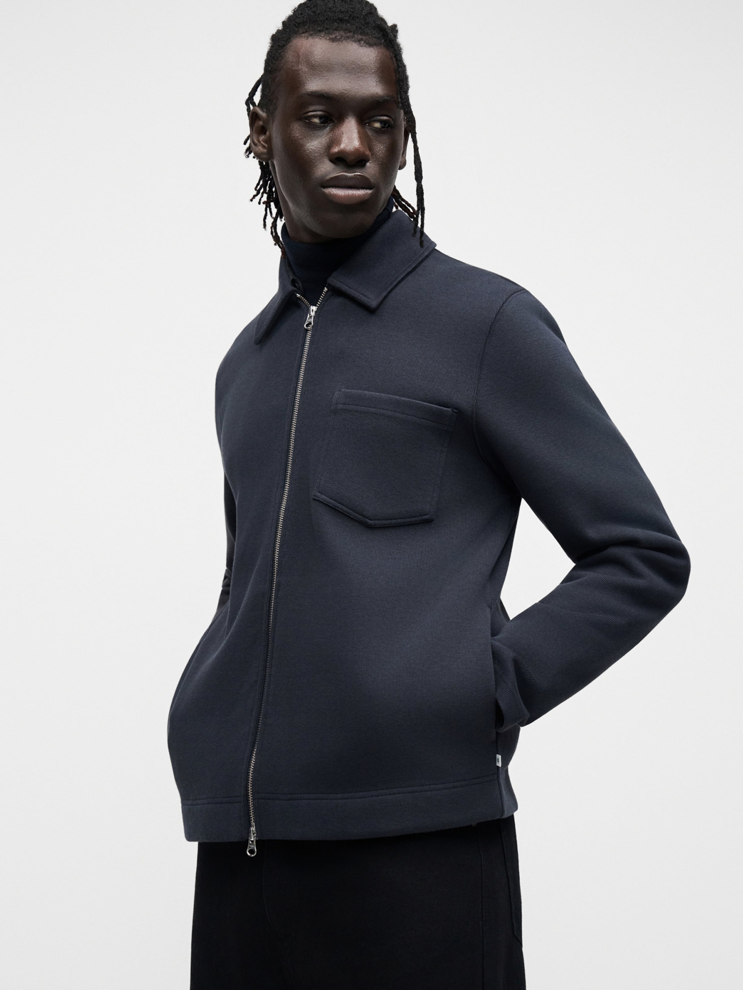 Samsøe Samsøe Zip-Up Hoodie 'Hannes' in Navy | ABOUT YOU